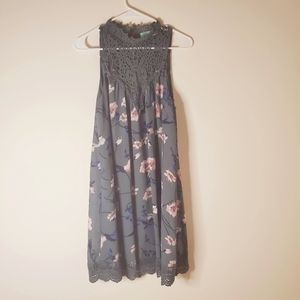 Bohemian green floral cottage core dress medium